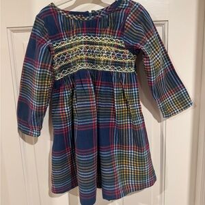 Pink Chicken Blue and Red Plaid Kids Dress